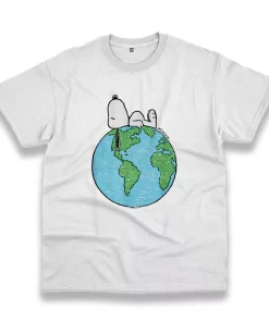 Peanuts Snoopy On Top Of The World Casual Earth Day T Shirt Peanuts Snoopy On Top Of The World Casual Earth Day T Shirt