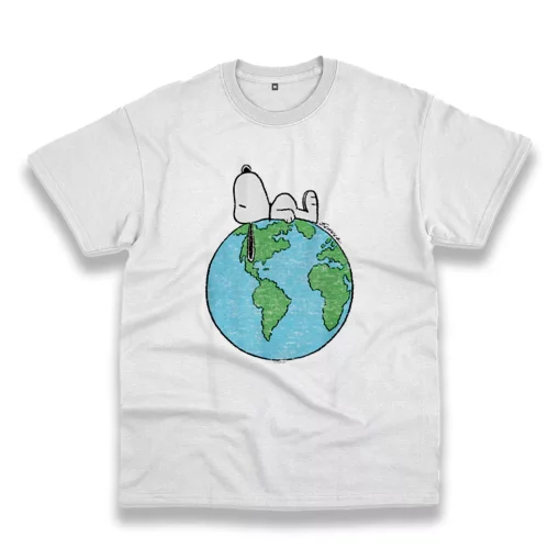 Peanuts Snoopy On Top Of The World Casual Earth Day T Shirt