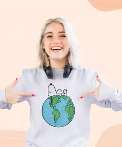 Peanuts Snoopy On Top Of The World Sweatshirt Earth Day Costume 2 Peanuts Snoopy On Top Of The World Sweatshirt Earth Day Costume 3