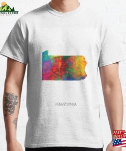 Pennsylvania Watercolor Map Classic T-Shirt Sweatshirt Hoodie Pennsylvania Watercolor Map Classic T-Shirt Sweatshirt Hoodie