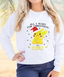 Pikachu All I Want For Christmas Ugly Christmas Sweater 2 Pikachu All I Want For Christmas Ugly Christmas Sweater 3