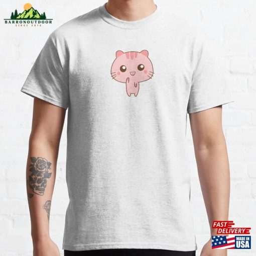 Pink Kawaii Cat Classic T-Shirt Unisex