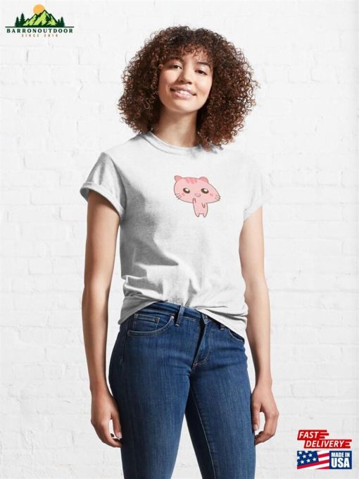 Pink Kawaii Cat Classic T-Shirt Unisex