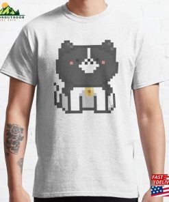 Pixel Quiet Border Collie Cat 72 Classic T-Shirt Unisex