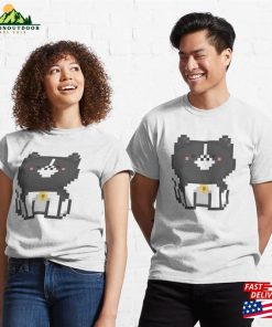 Pixel Quiet Border Collie Cat 72 Classic T-Shirt Unisex