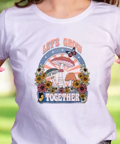 Plants Let’S Grow Together Sublimation Casual Earth Day T Shirt
