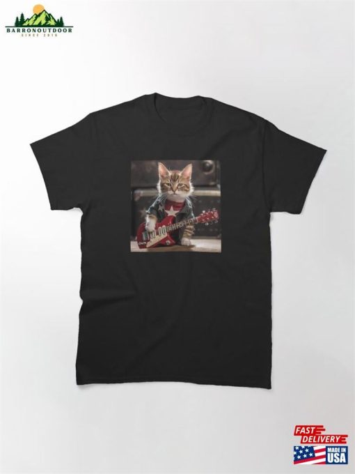 Playful Purrfection Adorable Rockstar Kitty Kitten For Cat Lovers Classic T-Shirt