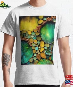 Pointillism Seaglass Golden Streams Abstract Classic T-Shirt Hoodie