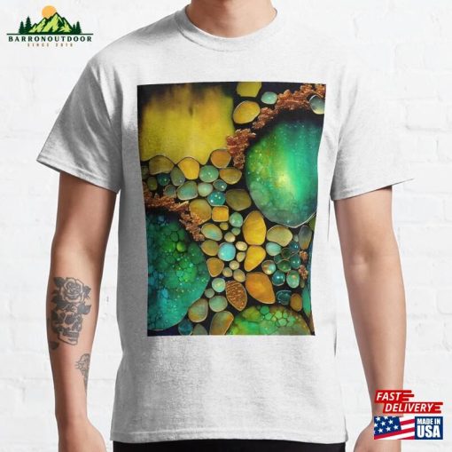 Pointillism Seaglass Golden Streams Abstract Classic T-Shirt Hoodie