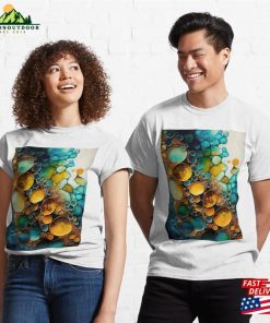 Pointillism Seaglass Golden Streams Abstract Classic T-Shirt Hoodie