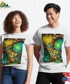 Pointillism Seaglass Golden Streams Abstract Classic T-Shirt Hoodie 2 Pointillism Seaglass Golden Streams Abstract Classic T Shirt Hoodie 3