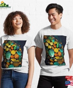 Pointillism Seaglass Golden Streams Abstract Classic T-Shirt Sweatshirt