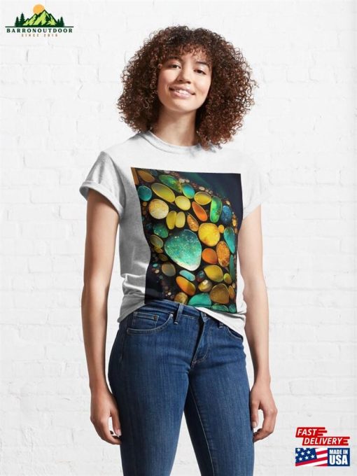 Pointillism Seaglass Golden Streams Abstract Classic T-Shirt Sweatshirt