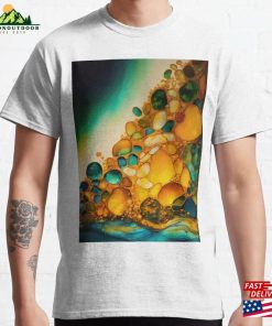 Pointillism Seaglass Golden Streams Abstract Classic T-Shirt Sweatshirt Unisex