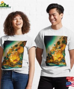 Pointillism Seaglass Golden Streams Abstract Classic T-Shirt Sweatshirt Unisex