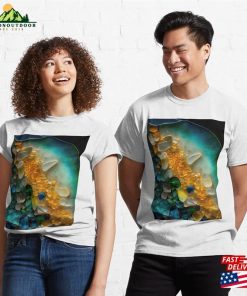 Pointillism Seaglass Golden Streams Abstract Classic T-Shirt Unisex Sweatshirt 2 Pointillism Seaglass Golden Streams Abstract Classic T Shirt Unisex Sweatshirt 3