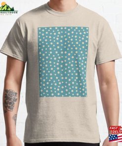 Polka Dots Indigo Blue And Beige Colors Spotted Pattern Classic T-Shirt