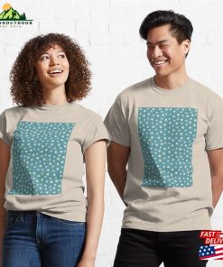 Polka Dots Indigo Blue And Beige Colors Spotted Pattern Classic T-Shirt
