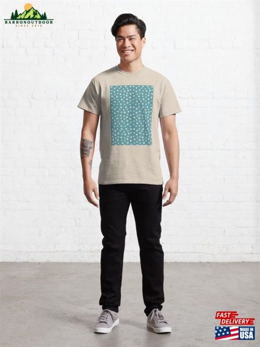 Polka Dots Indigo Blue And Beige Colors Spotted Pattern Classic T-Shirt