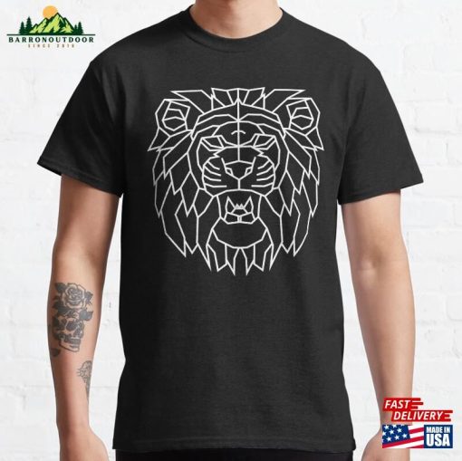 Polygonal Lion Stroke Animal Geometric Style Classic T-Shirt Unisex