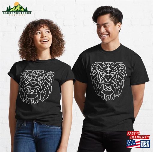 Polygonal Lion Stroke Animal Geometric Style Classic T-Shirt Unisex