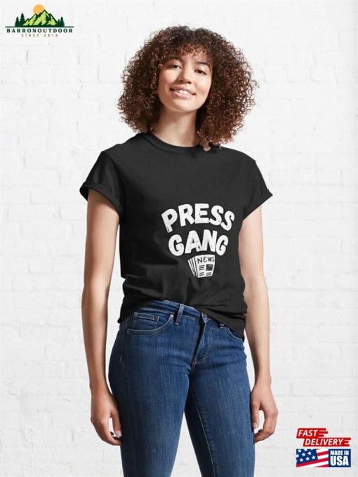 Press Gang Logo White Classic T-Shirt Hoodie