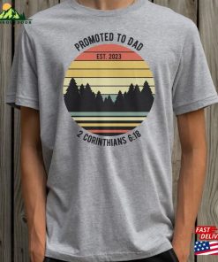 Promoted To Dad Est 2023 T-Shirt Christian Father’s Day Gift For Hoodie