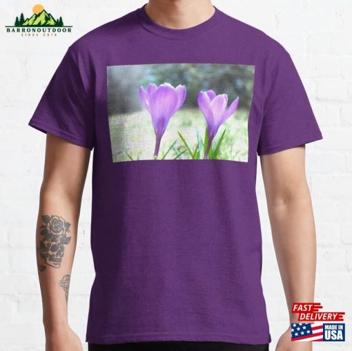 Purple Crocus Pair In The Sunshine Classic T-Shirt Hoodie Unisex