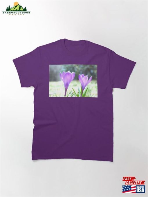 Purple Crocus Pair In The Sunshine Classic T-Shirt Hoodie Unisex