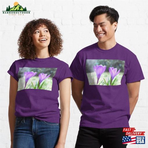 Purple Crocus Pair In The Sunshine Classic T-Shirt Hoodie Unisex