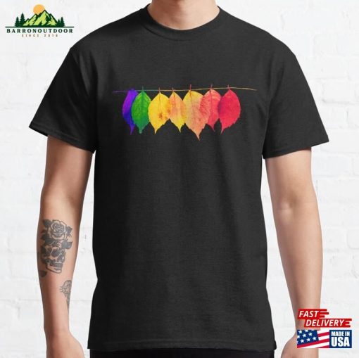 Rainbow Leaves Lgbt Pride Flag Classic T-Shirt Unisex Sweatshirt