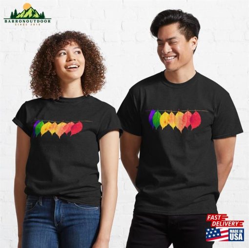 Rainbow Leaves Lgbt Pride Flag Classic T-Shirt Unisex Sweatshirt