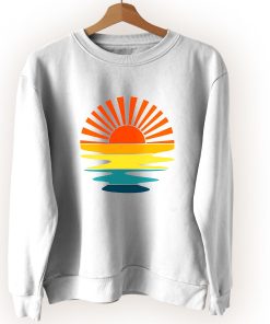 Retro Sunset Rays Wavy Vintage Sweatshirt Retro Sunset Rays Wavy Vintage Sweatshirt