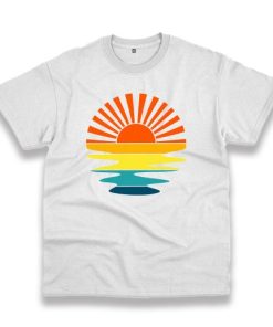 Retro Sunset Rays Wavy Vintage Tshirt