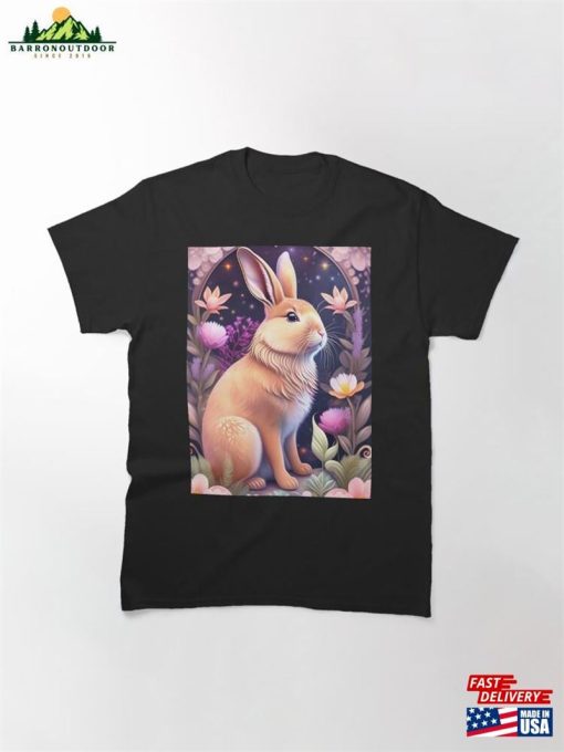 Romance Bunny With Flowers Classic T-Shirt Unisex