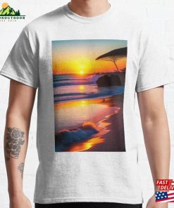 Santa Monica Beach Sunset Classic T-Shirt Hoodie Unisex