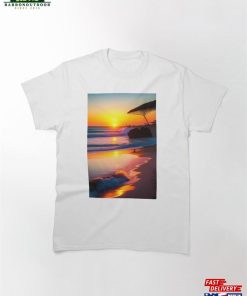 Santa Monica Beach Sunset Classic T-Shirt Hoodie Unisex
