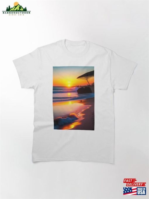 Santa Monica Beach Sunset Classic T-Shirt Hoodie Unisex