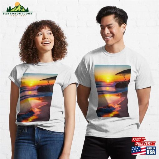Santa Monica Beach Sunset Classic T-Shirt Hoodie Unisex