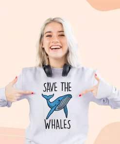 Save The Whales Sweatshirt Earth Day Costume 3