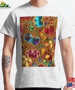Shiny Candy Colorful Hearts Amazing Patterns Classic T-Shirt Unisex