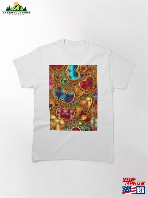 Shiny Candy Colorful Hearts Amazing Patterns Classic T-Shirt Unisex