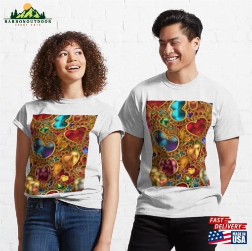 Shiny Candy Colorful Hearts Amazing Patterns Classic T-Shirt Unisex