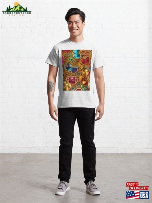 Shiny Candy Colorful Hearts Amazing Patterns Classic T-Shirt Unisex