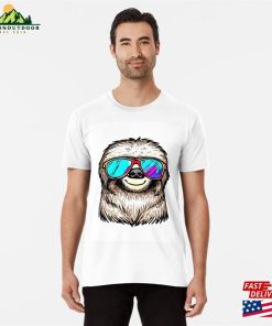 Sloth With Colorful Sunglasses Premium T-Shirt Classic