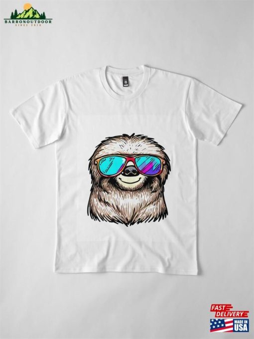 Sloth With Colorful Sunglasses Premium T-Shirt Classic