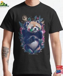 Small Little Cute Red Panda In Flowers Classic T-Shirt Unisex Hoodie