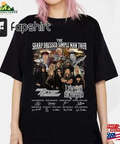 The Sharp Dressed Simple Man Tour Zz Top Lynyrd Skynyrd Signatures 2023 Shirt Vintage Classic Hoodie