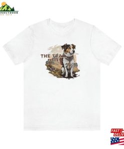 The Trail Awaits T-Shirt Hiking On Trails With Dog Shirt Lover Graphic Tee Sweatshirt Unisex