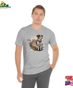 The Trail Awaits T-Shirt Hiking On Trails With Dog Shirt Lover Graphic Tee Sweatshirt Unisex